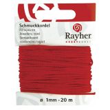 Schmuckkordel,  1 mm, rot - Rayher 8947318