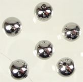 Metall Perle rund ca. 6 mm nickelfarben 1 Stck