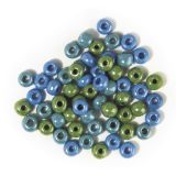 Glas-Grolochradl, opak, Grn-Blau,  5,4mm