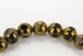 Perle Framed rund gold-braun 10 mm - 1 Stck