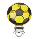 Schnulli-Ketten-Clip Fuball gelb-schwarz - Hobbyfun 3260002