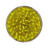 Rocailles,  4 mm, Silbereinzug gelb