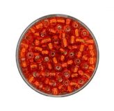 Rocailles,  4 mm, Silbereinzug orange