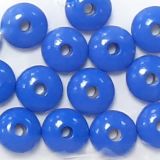 Schnulli Holzlinse, rund, 10x5mm, blau - Hobbyfun