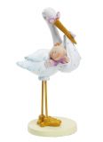 Creapop Storch mit BabyGirl, ca. 11cm - Hobbyfun 3870014