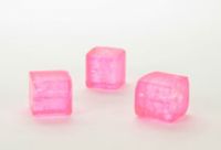 Perle Crackle Cube pink 6 x 6 mm - 1 Stück