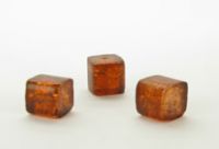 Perle Crackle Cube braun 6 x 6 mm - 1 Stück