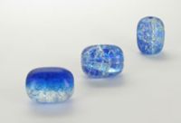 Perle Jujube Crackle blau-transparent 12 x 15 mm - 1 Stck