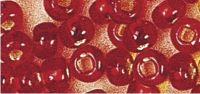 Rocailles, 2,6 mm , mit Silbereinzug, rot