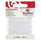 Schmuckkordel,  1 mm, wei - Rayher 8947302