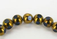 Perle Framed rund gold-blau 10 mm - 1 Stck