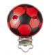 Schnulli-Ketten-Clip Fuball rot-schwarz - Hobbyfun 3260078