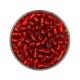 Rocailles,  4 mm, Silbereinzug rot