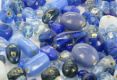 Perlenmix Blautne 4 - 18 mm - 60 Gramm gemischte Perlen