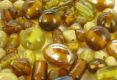 Perlenmix Braun-/ Gelbtne 5 - 21 mm - 60 Gramm gemischte Perlen