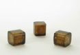 Perle Crackle Cube dunkelbraun 6 x 6 mm - 1 Stck