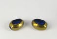 Perle Framed oval gold-ultramarinblau 11 x 5 mm - 1 Stck